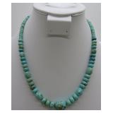 Sterling Turquoise 18' Necklace