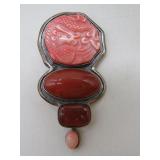 Large 3' Amy Kahn Russel Sterling Dragon Brooch -