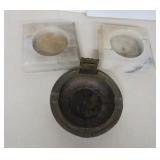 Three Marble and Brass Vintage Ashtrays