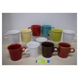 11 Fiesta Ware Assorted Color Mugs