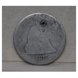 1876-S  Seated Liberty Silver Quarter w/ Hole