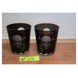 Williams Sonoma Etched Skull Double Old Fashioned