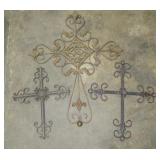 Three Large Metal Wall Art Crosses