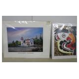 Two Small Prints - One is Signed, One w/COA