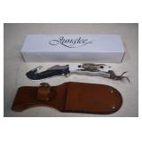Junglee, Gut Hook Knife With Leather Sheath & Box,