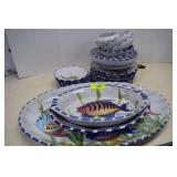 Lot of Vietri Fish Themed Dish Ware