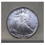 1986 Silver Eagle Dollar w/ Toning