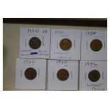(5) Wheat Pennies 1911-D to 1926