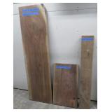 Three Slabs of Rough and Plain Sawn Walnut