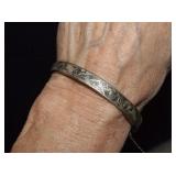 Sterling Siam Clamp Bracelet w/ Safety Chain**
