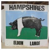 Large D/S Hampshires Pigs Metal Sign - 36x36