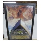 Titanic Movie Poster Framed Behind Glass - 38x27'