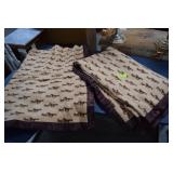 Two Vintage Western Themed Polyester Blankets