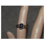 Sterling Ring w/ Topaz  Sz 5-1/2