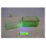 Two Vintage Uranium Glass Bowls