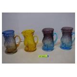 Four Kanawha Glass Toby Jug Pitchers