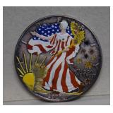 Colorized 2001 Silver Eagle Dollar-Toned
