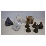 Quartz Crysta,Brass Bells,Glass Paperweight,Carved