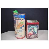 Vintage Tinkertoys & Coke Tin Full Of Building