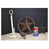 Cast Iron Stars,Metal Paper Towel Holder & Metal
