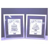 Two Framed Wall Decor Of Bird Houses