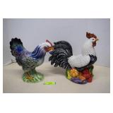 Two Ceramic Chickens