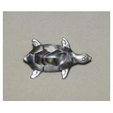 Sterling Turtle Brooch w/ Abalone   Mexico**