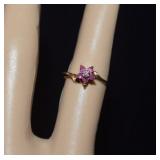 Sterling/Vermeil, Rubies & Diamond  Sz 3