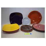 9 Pcs Of Assorted Color Fiesta Ware Plates/Saucers
