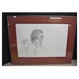 Nicely Framed & Matted,Pencil Sketch Print Of Herr