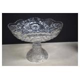 Vtg. Kristal Zajecar Oval Pedestal Center Piece
