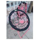Folding Pink and Black Bungee Chair