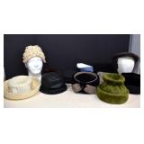 10 Vintage Ladies Hats & 2- Vintage Men's Hats