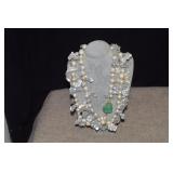 Unique Pearlized Necklace & Dyed Quartz Accent