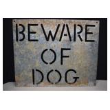 Heavy Metal Cut Out Beware Of Dog Sign