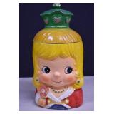 Vintage Princess Girl Cookie Jar,Top Has Been