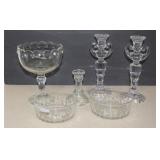 In Glass Compote Arcoroc Starburst Bowls & Candle