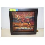 12x12 Colorful Framed Moose By Diane Whitehead