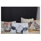Four Clean Animal Print Decorator Pillows