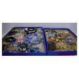 2 Trays Of Costume Jewelry - Trays Not Included -