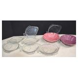 Vintage Glass Fish Snack Plates & Lotus Cabbage