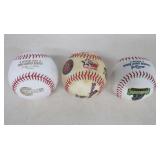 Three Collector Baseballs