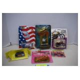 Six Assorted Carded Diecast Cars - Hot Wheels,