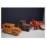 Hand Crafted Wooden Cars & Tractor
