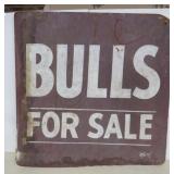 Vtg. D/S 'Bulls for Sale' & 'Freezer Calves' Sign