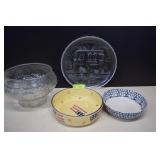 Platter Punch Bowl, Platter & Two Bowls