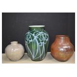 Three Vintage Pottery Vases
