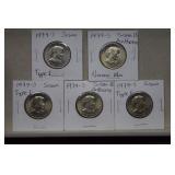 (5) 1979-S Susan B. Anthony Dollars