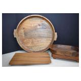 Large Wood Tray And Other Solid Wood Items