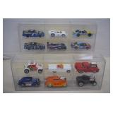 12 Assorted Diecast Cars In Hanging Cases - Hot